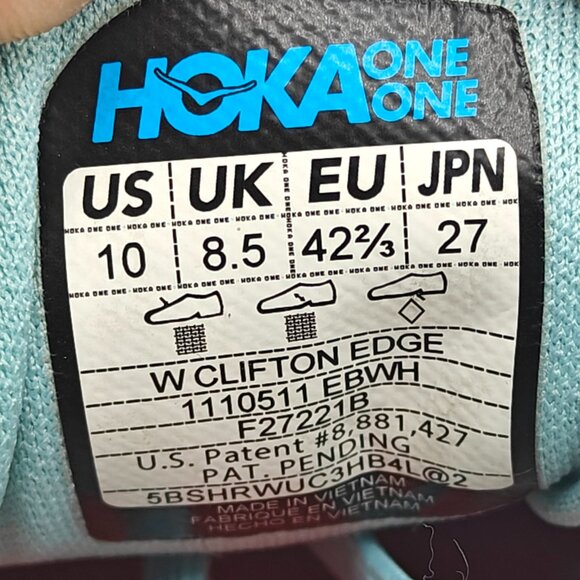 Hoka One One Women's Clifton Edge 1110511 EBWH Green - Picture 12 of 12